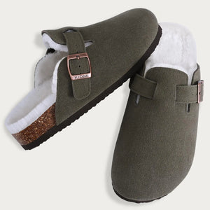 Kiyo tamancos de camurça para mulheres homens mules sandálias de cortiça com suporte de arco moda antiderrapante chinelos de praia ao ar livre sapatos para casa