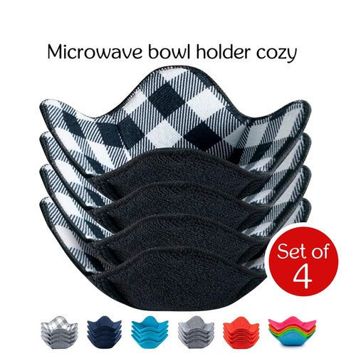 ATICCA Microwave Bowl Holders for Hot Food Set of 4 Bowl Holders for Cozy Bowls