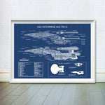 Load image into Gallery viewer, USS Enterprise NCC -1701-D Blueprint Posters and Prints Star Fleet Spaceship Boys Room Wall Art Canvas Painting Home Art Decor
