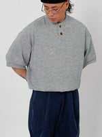 Load image into Gallery viewer, Men Half Button Drop Shoulder Polo Shirt

