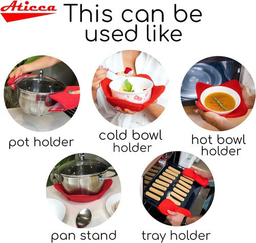 ATICCA Microwave Bowl Holders for Hot Food Set of 4 Bowl Holders for Cozy Bowls