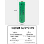 Load image into Gallery viewer, NI-MH Rechargeable Battery AA 1.2V 600mAh for Camera Microphone Flashlight Remote Control MP3/MP4 Player Electric Shaver
