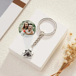 Load image into Gallery viewer, Projection Photo Keychain in Gold Silver Rose Gold Personalized 925 Sterling Silver Custom Pet Picture Inside Keychain Jewelry
