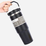 Load image into Gallery viewer, Portable Car Cup Stainless Steel Thermos Cup with Straw &amp; Handle Double Walled Travel Sports Water Bottle Coffee Vacuum Flask
