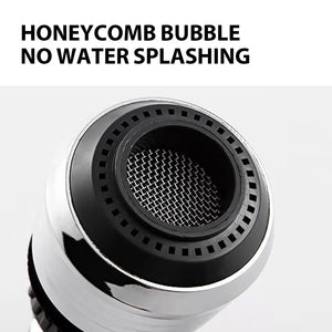 Jue-Fish Supercharged Shower Head Home Kitchen Faucet Anti-Splash Head Universal Rotary Supercharged Stainless Steel Shower Head