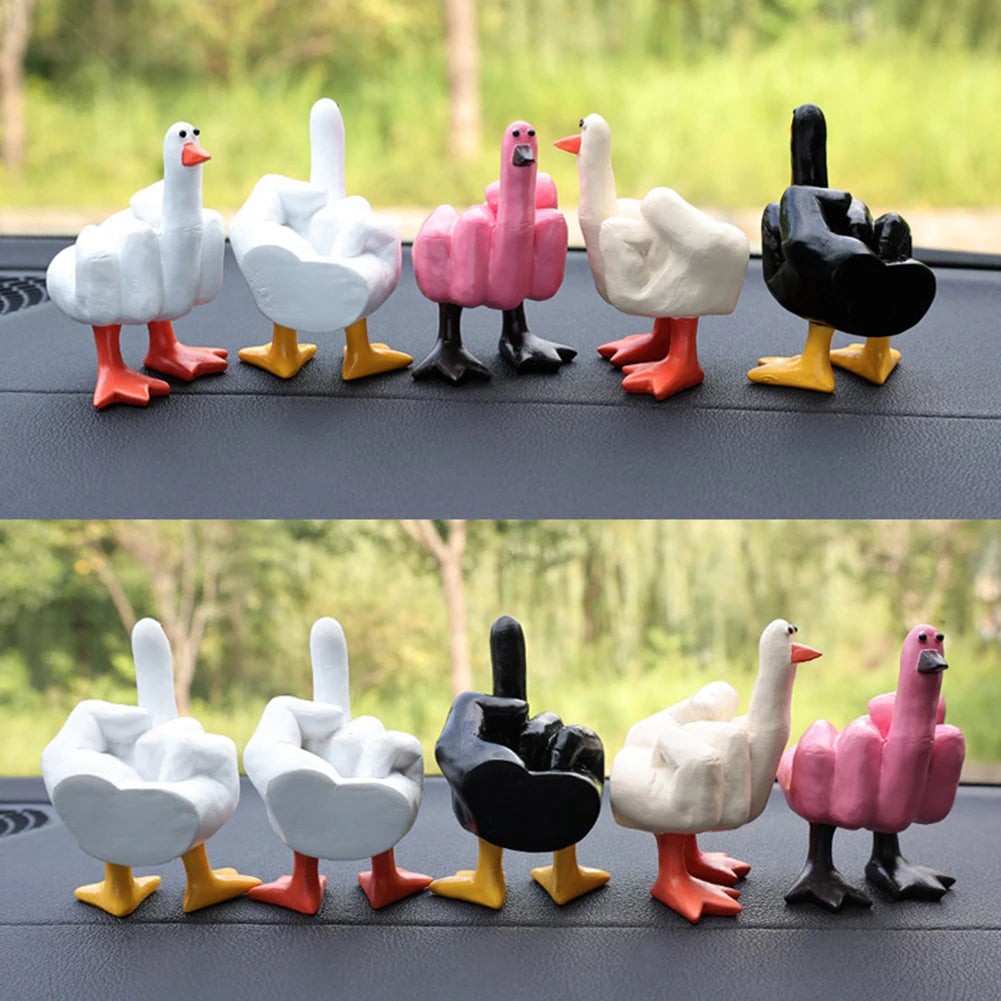 New Duck Funny Creative Middle Finger Ducks Home Decoration Statue Resin Craft Garden Courtyard and Micro Landscape Figurines