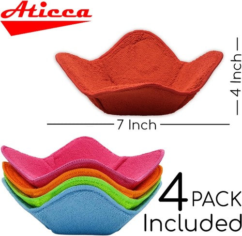 ATICCA Microwave Bowl Holders for Hot Food Set of 4 Bowl Holders for Cozy Bowls