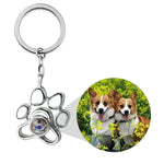 Load image into Gallery viewer, Projection Photo Keychain in Gold Silver Rose Gold Personalized 925 Sterling Silver Custom Pet Picture Inside Keychain Jewelry
