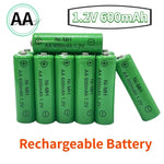 Load image into Gallery viewer, NI-MH Rechargeable Battery AA 1.2V 600mAh for Camera Microphone Flashlight Remote Control MP3/MP4 Player Electric Shaver
