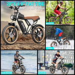 Load image into Gallery viewer, Electric Bike for Adults Q20, 1000W 48V15.6AH E-Bike,30-180 Miles Electric Motorcycle, 20&quot; Fat Tire Dirt Bike
