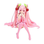 Load image into Gallery viewer, Figurine de Dessin Animé Hatsune Ata ku en PVC, Robe Rose, Posture Assise, Modèle de Jouets d&#39;Action, Aucune Fleur de Cerisier Rose, Décoration, Cadeaux à Collectionner
