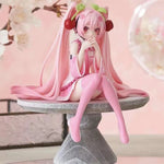 Load image into Gallery viewer, Figurine de Dessin Animé Hatsune Ata ku en PVC, Robe Rose, Posture Assise, Modèle de Jouets d&#39;Action, Aucune Fleur de Cerisier Rose, Décoration, Cadeaux à Collectionner
