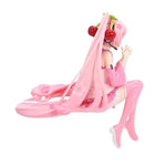 Load image into Gallery viewer, Figurine de Dessin Animé Hatsune Ata ku en PVC, Robe Rose, Posture Assise, Modèle de Jouets d&#39;Action, Aucune Fleur de Cerisier Rose, Décoration, Cadeaux à Collectionner
