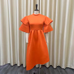 Load image into Gallery viewer, Double Layer Ruffle Sleeve Evening Dresses 2022 Summer Large Swing Party Dress Elegant Casual Dresses
