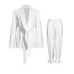 Load image into Gallery viewer, OUDINA Best Sale Fashion Solid Color Casual Two Piece Blazer Suits Blazers Ladies 2 Piece Pant Set Women
