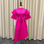 Load image into Gallery viewer, Double Layer Ruffle Sleeve Evening Dresses 2022 Summer Large Swing Party Dress Elegant Casual Dresses

