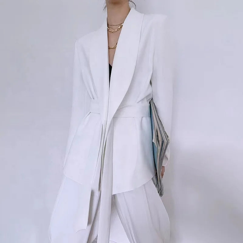 OUDINA Best Sale Fashion Solid Color Casual Two Piece Blazer Suits Blazers Ladies 2 Piece Pant Set Women