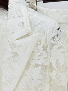 2024 New Arrivals Spring Women's Suits High Quality Luxury Lace Hollow Out Casual Pants Suit Set