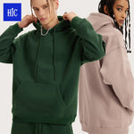 Load image into Gallery viewer, High Quality Unisex 2piece Casual Solid custom logo 345g Plus Size hoodies and sweat pants set cotton stacked for men
