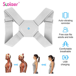 Intelligent Posture Corrector Back Posture Trainer Clavicle Spine Shoulder Correction Smart Tips Adjustable Length Back Support