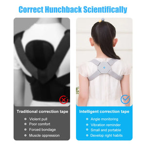 Intelligent Posture Corrector Back Posture Trainer Clavicle Spine Shoulder Correction Smart Tips Adjustable Length Back Support