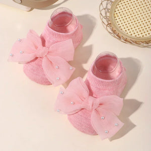 Newborn Accessories Baby Girls Socks Cute Flowers Toddler Princess Anti-skid Leather Soles Infant Floral Gifts Baby Socks Girl