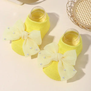 Newborn Accessories Baby Girls Socks Cute Flowers Toddler Princess Anti-skid Leather Soles Infant Floral Gifts Baby Socks Girl