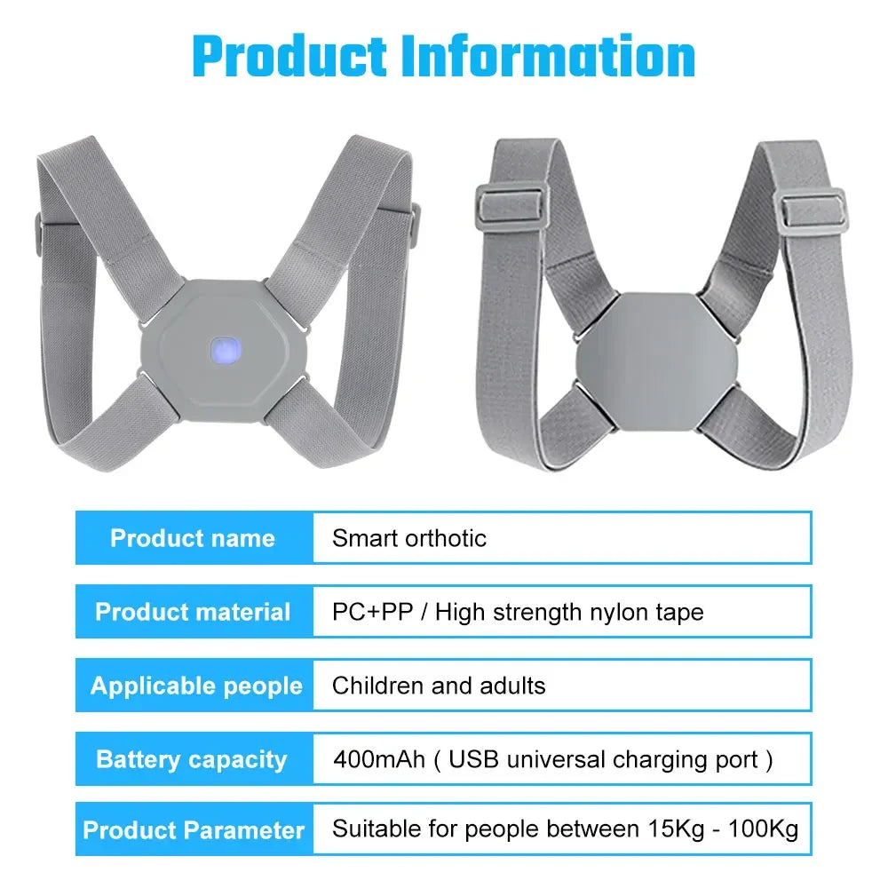 Electric Posture Corrector Back Brace Spine Stretcher Lumbar Vibration Massager Spine Deck Backbelt Support USB Rechargeable