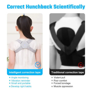 Electric Posture Corrector Back Brace Spine Stretcher Lumbar Vibration Massager Spine Deck Backbelt Support USB Rechargeable