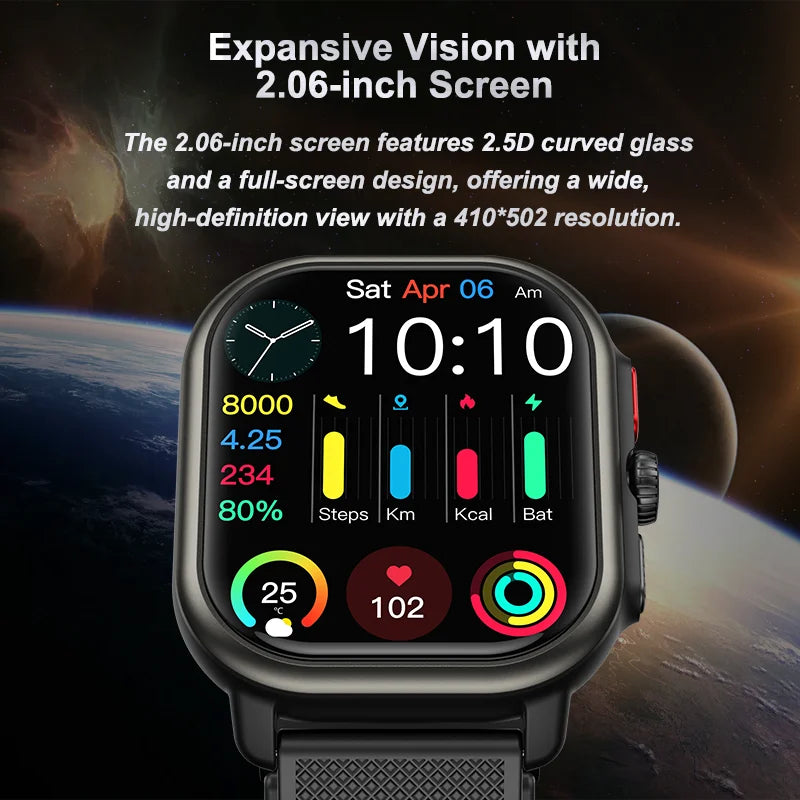 Sporty lightweight Smart Watch for Men Women 2024 2.06"GPS Bluetooth Call Watches Waterproof Sports Electronic Smartwatch