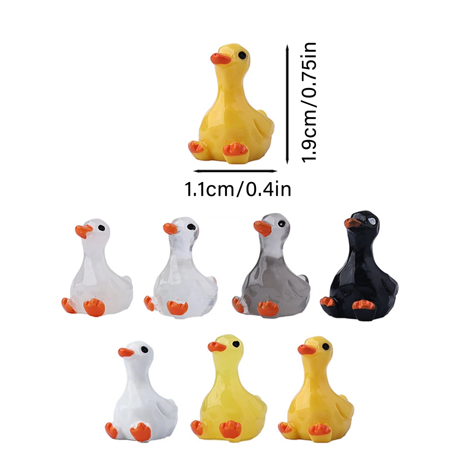 56PCS Mini Resin Tiny Ducks Durable & Safe Cute Cartoon Mini Duck Toys for Home Office Desktop Housewarming Gift