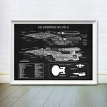 Load image into Gallery viewer, USS Enterprise NCC -1701-D Blueprint Posters and Prints Star Fleet Spaceship Boys Room Wall Art Canvas Painting Home Art Decor
