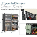 Load image into Gallery viewer, 72 Pairs Shoe Organizer Expandable Storage Cabinet Narrow Standing Stackable Space Saver Rack for Entryway, Closet with Hook
