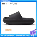 Load image into Gallery viewer, UTUNE 51CM slippers for man Platform House Shoes EVA Soft fashion slides Anti-slip Summer Sandals Women Bathroom Shoes Shower
