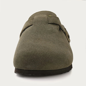 Kiyo tamancos de camurça para mulheres homens mules sandálias de cortiça com suporte de arco moda antiderrapante chinelos de praia ao ar livre sapatos para casa