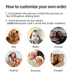 Load image into Gallery viewer, Projection Photo Keychain in Gold Silver Rose Gold Personalized 925 Sterling Silver Custom Pet Picture Inside Keychain Jewelry
