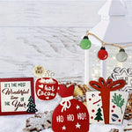 Load image into Gallery viewer, Christmas Tiered Tray Set Wooden Decoration Set Farmhouse Christmas Decor Bell Coffee Cup Snowflake Cookie Wooden Signs
