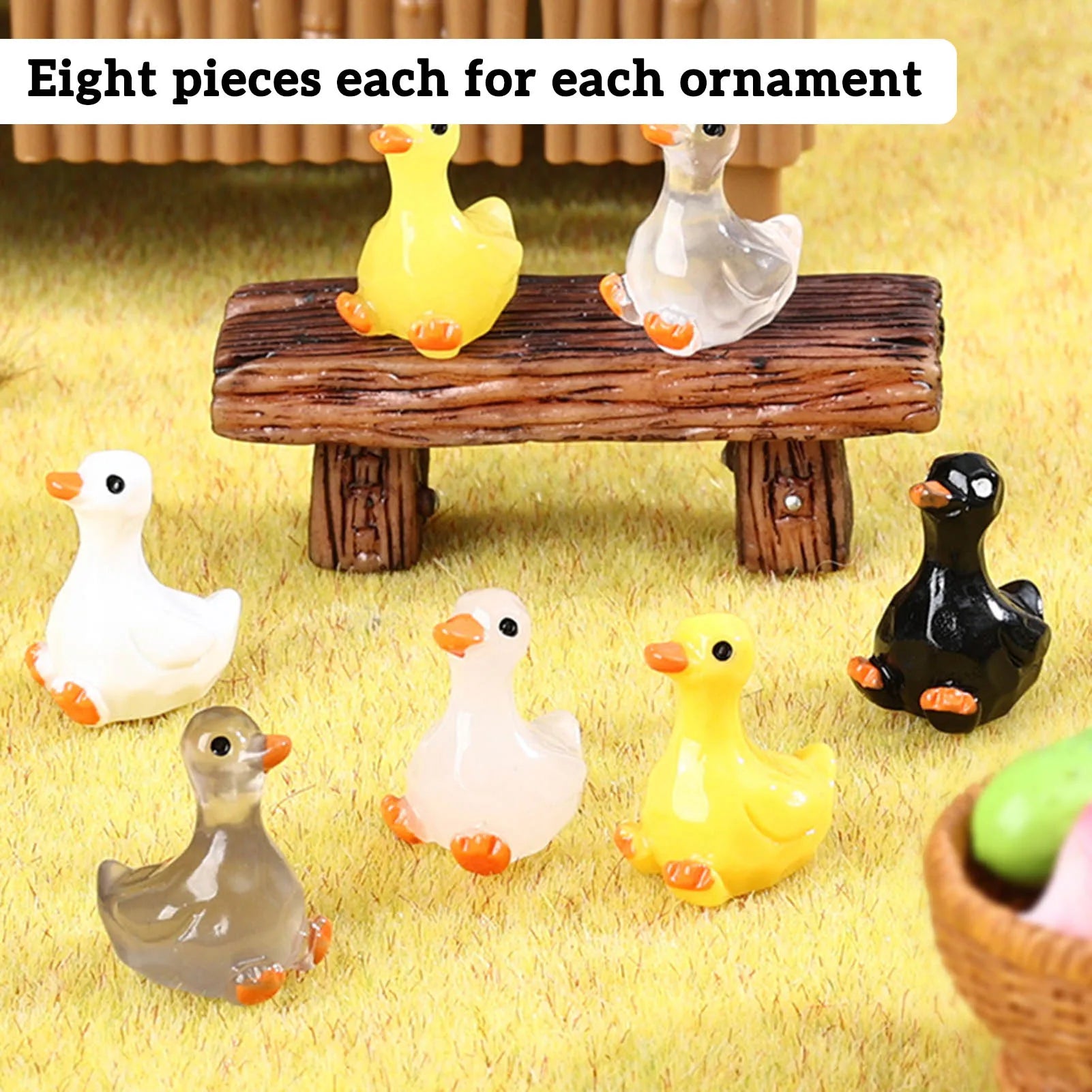 56PCS Mini Resin Tiny Ducks Durable & Safe Cute Cartoon Mini Duck Toys for Home Office Desktop Housewarming Gift