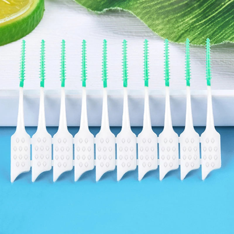 150Pcs Silicone Teeth Stick Tooth Picks Interdental Brushes Dental Cleaning Brush Teeth Care Dental floss Toothpicks Oral Tools