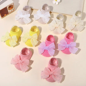 Newborn Accessories Baby Girls Socks Cute Flowers Toddler Princess Anti-skid Leather Soles Infant Floral Gifts Baby Socks Girl