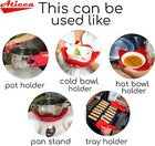 Load image into Gallery viewer, ATICCA Microwave Bowl Holders for Hot Food Set of 4 Bowl Holders for Cozy Bowls
