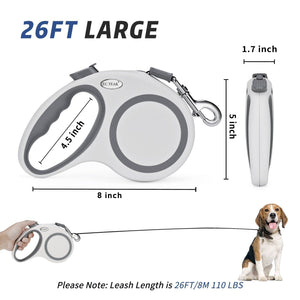 Retractable Dog Leash (26 Feet) + Free Collar