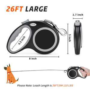 Retractable Dog Leash (26 Feet) + Free Collar