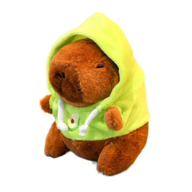 Cute Small Size Capybara Plush Toy With Wings Hoodie Simulation Capybara Doll Fluffty Toy Birthday Gifts