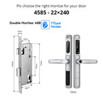 Load image into Gallery viewer, European 92 Mortise Digital Electronic Ttlock Tuya Smart Locks Fingerprint Aluminum Steel Double Side Sliding Glass Door Lock
