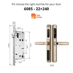 Load image into Gallery viewer, European 92 Mortise Digital Electronic Ttlock Tuya Smart Locks Fingerprint Aluminum Steel Double Side Sliding Glass Door Lock
