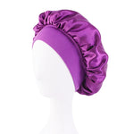 Load image into Gallery viewer, New Women&#39;s Satin Solid Wide-brimmed Sleeping Hat Unisex Head Wrap Elastic Band Cap Hair Care Bonnet Night Hat bonnet de nuit
