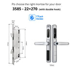 Load image into Gallery viewer, European 92 Mortise Digital Electronic Ttlock Tuya Smart Locks Fingerprint Aluminum Steel Double Side Sliding Glass Door Lock
