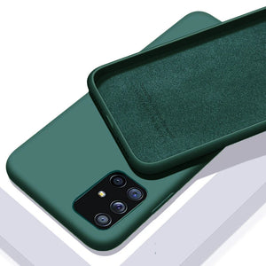 Case For Samsung Galaxy A50 A51 A70 A71 S20 S21 S10E S10 Plus Note 8 9 S9 S8 Coque Luxury Original Liquid Silicone Soft Cover
