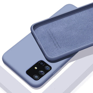 Case For Samsung Galaxy A50 A51 A70 A71 S20 S21 S10E S10 Plus Note 8 9 S9 S8 Coque Luxury Original Liquid Silicone Soft Cover